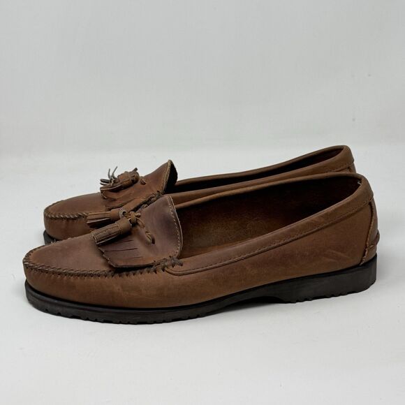 American Eagle Loafers Shoes Mens 13 D Brown Leather Kiltie Tassels Y2K USA Made main image 16